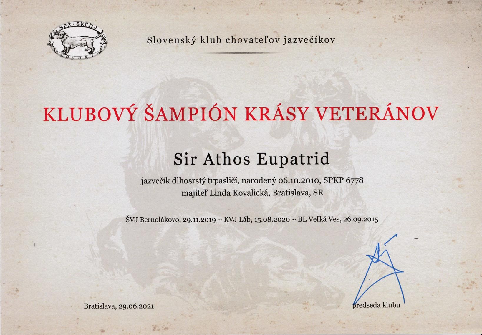 klubový šampión krásy veteránov